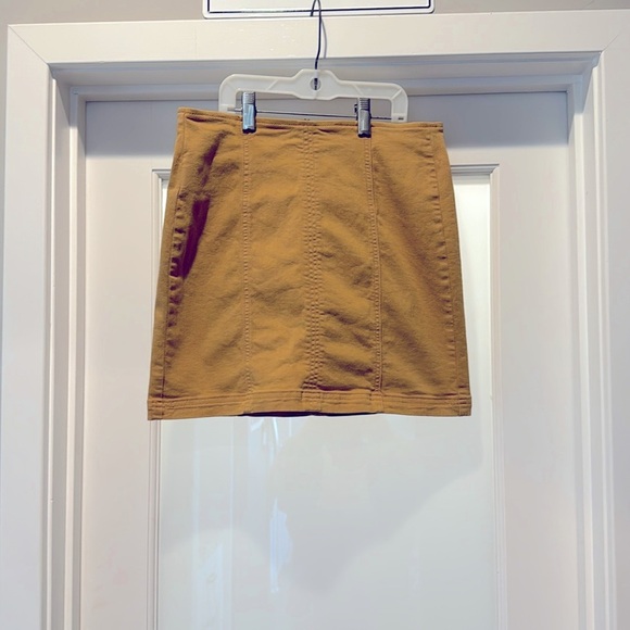 PACSUN MINI SKIRT mustard color size 26/S UEC shirt, sleek, fashion, party - Picture 1 of 6
